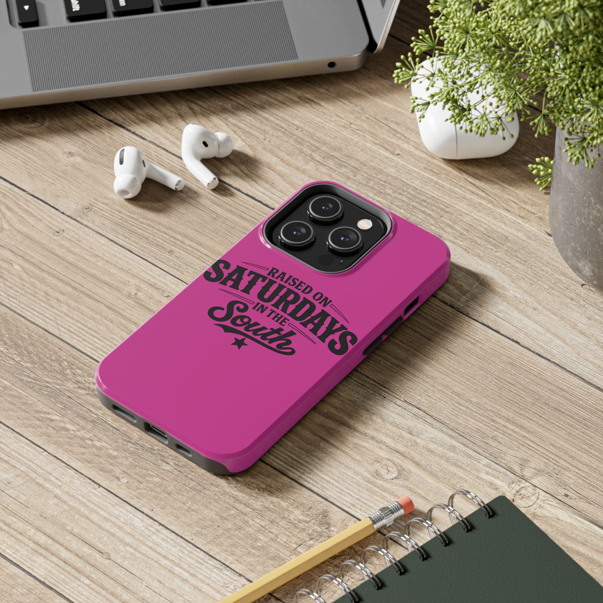 Raised On Saturdays In The South Phone Case-(pink)