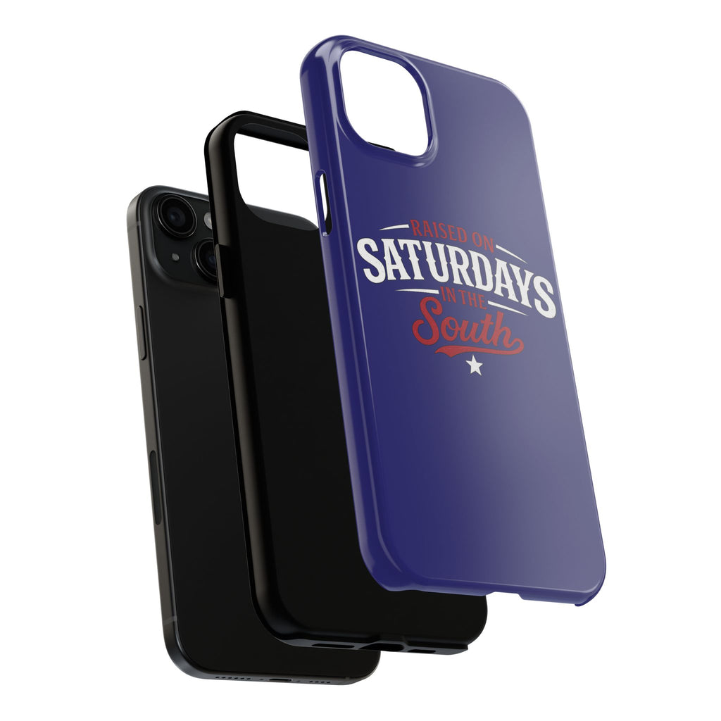 Raised on Saturdays in the South Phone Case-(blue)
