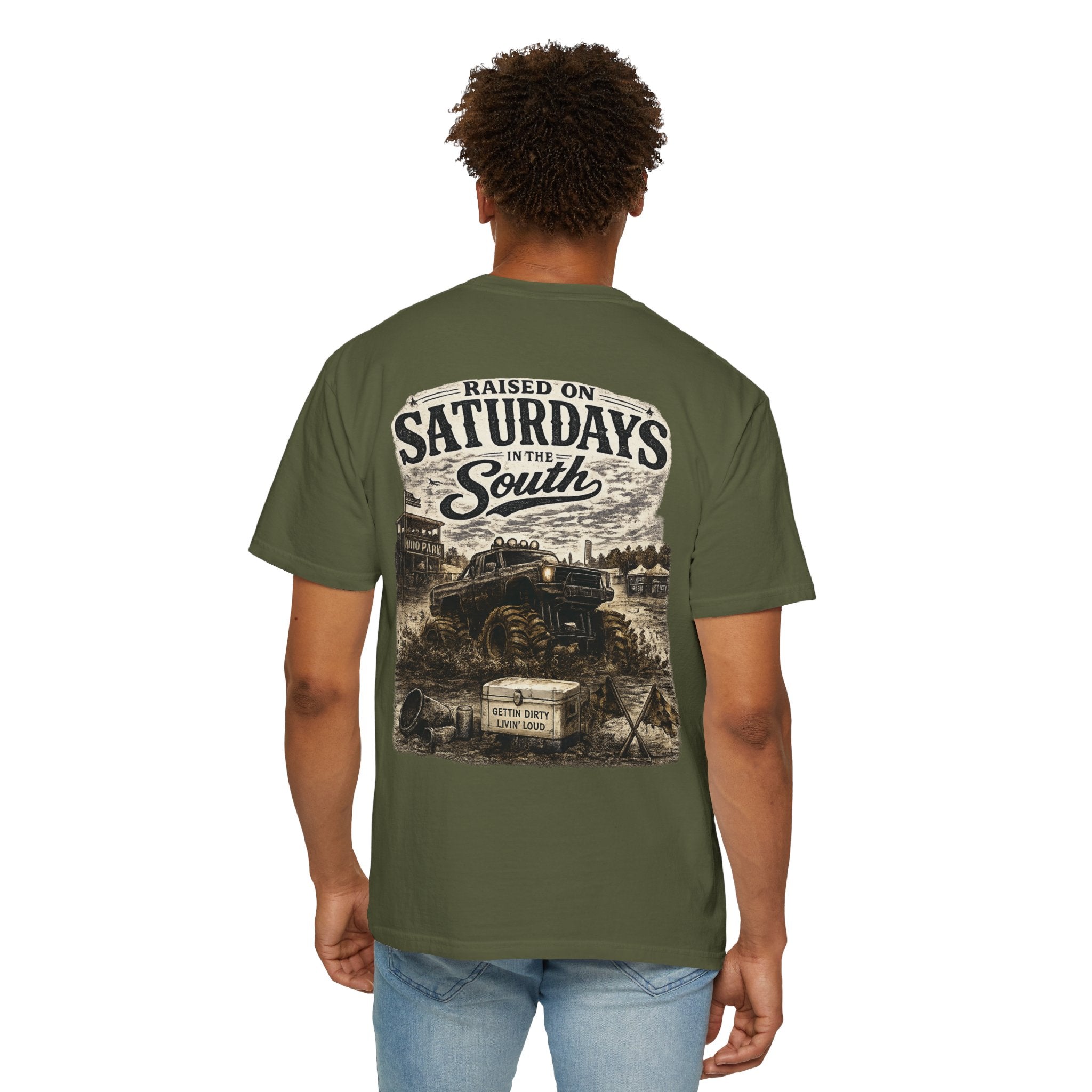 Raised On Saturdays In The South T-Shirt- Mud Park Saturdays
