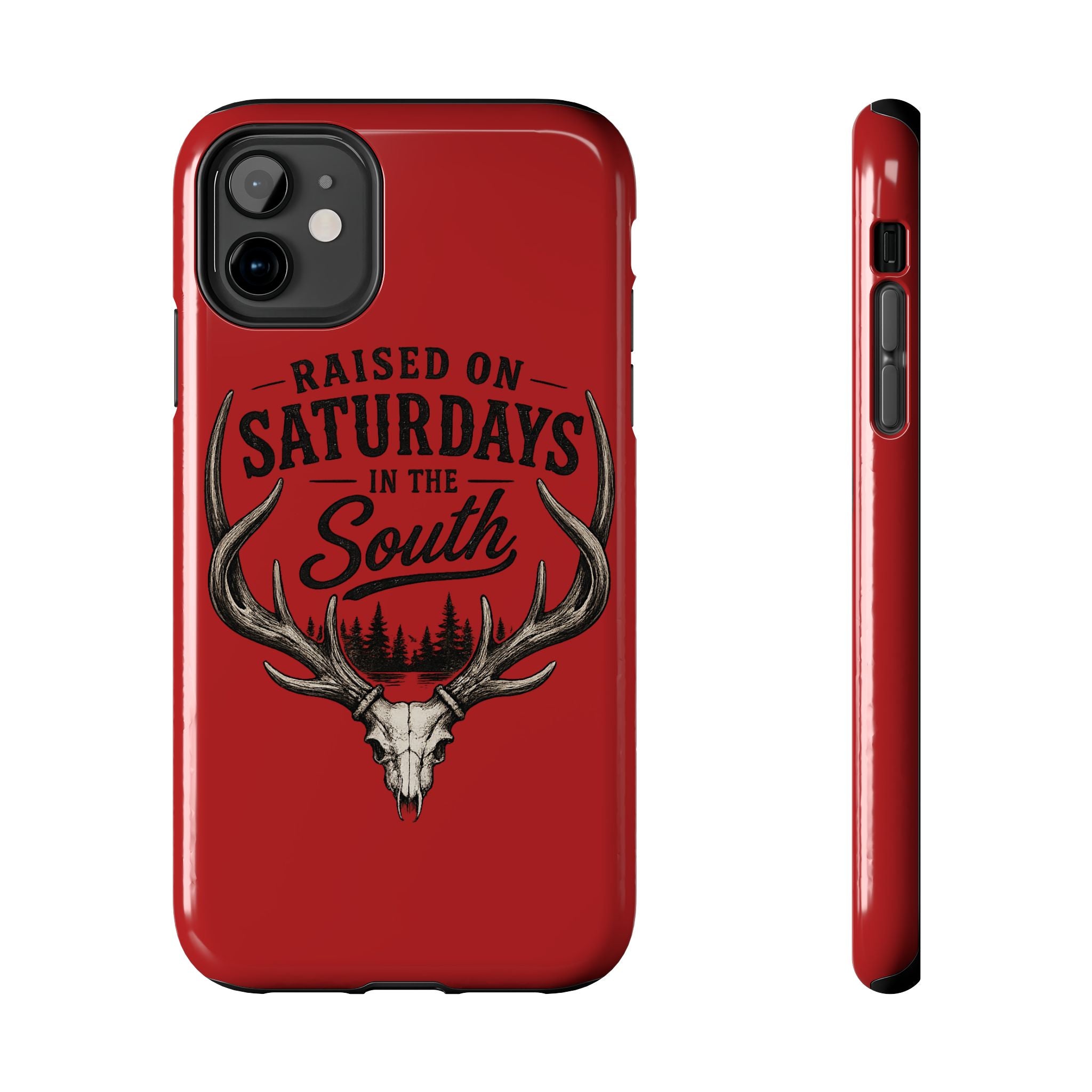 Raised On Saturdays In The South Phone Case-Spread Runs Deep In The Woods-(red)