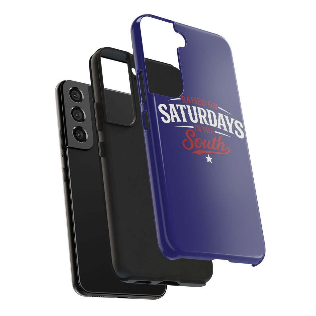 Raised on Saturdays in the South Phone Case-(blue)