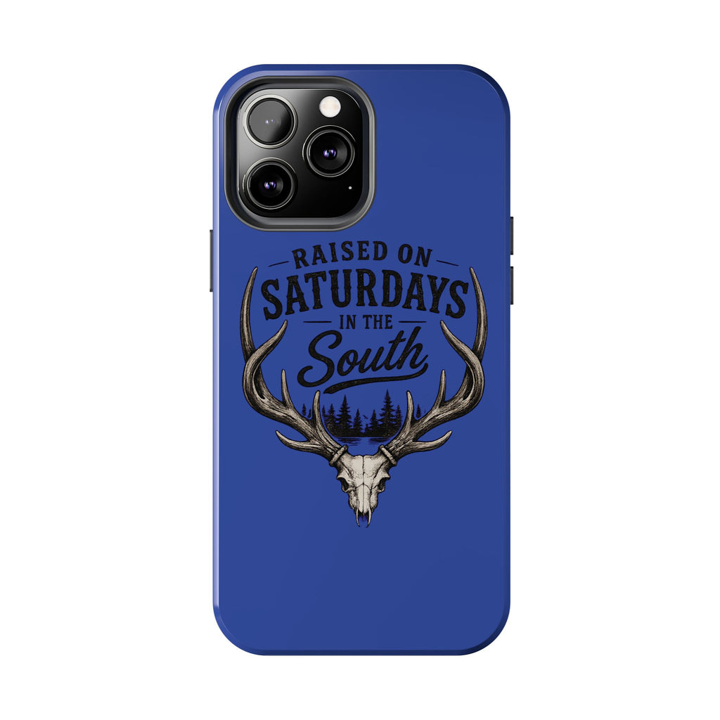 Raised On Saturdays In The South Phone Case - The Spread Runs Deep In The Woods-(blue)