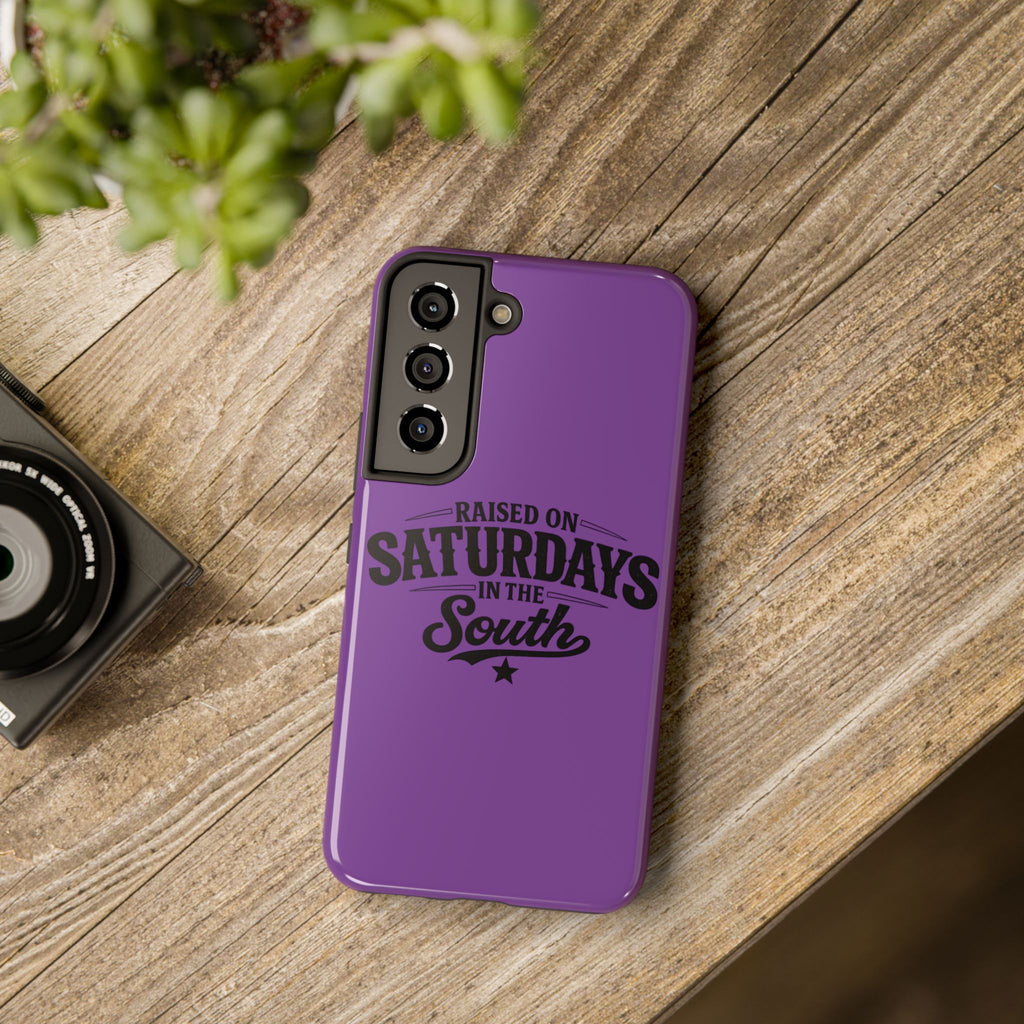 Raised On Saturdays In The South Phone Case-(purple)