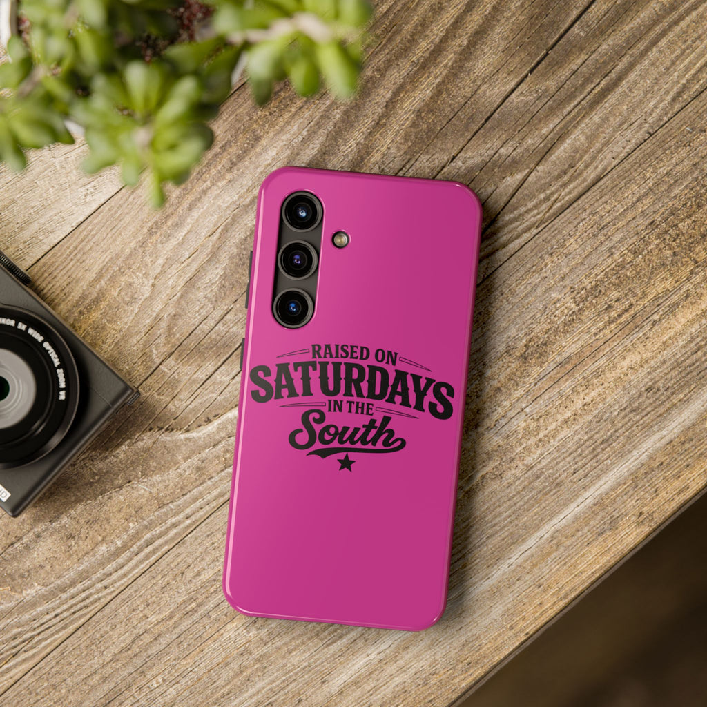 Raised On Saturdays In The South Phone Case-(pink)