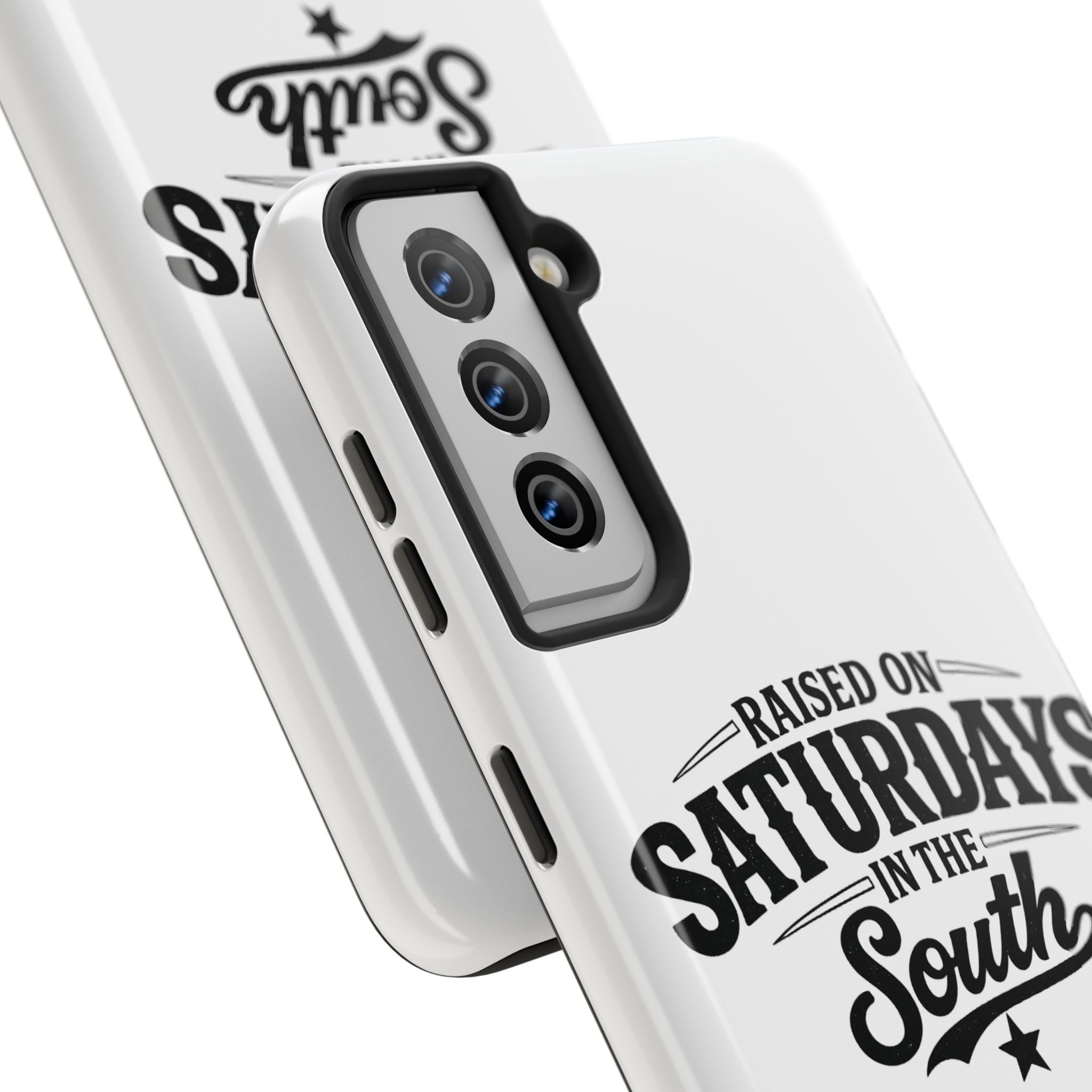 Raised On Saturdays In The South Phone Case-(white)