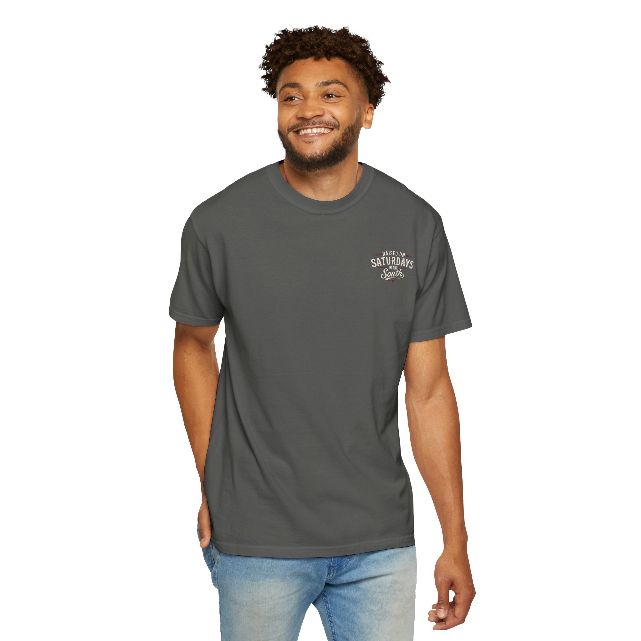 Raised On Saturdays In The South T‑Shirt — Good Riding Buddies Men's
