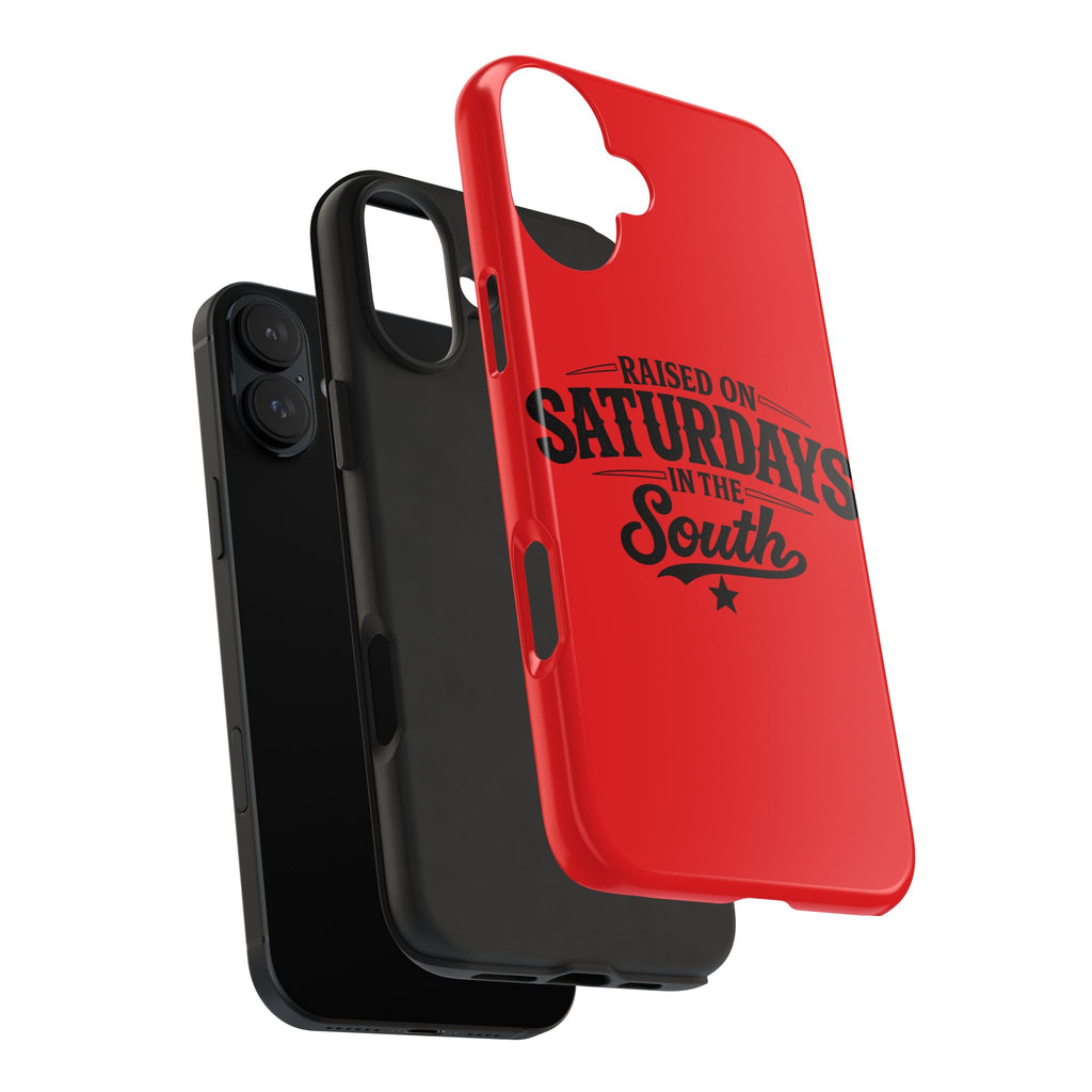 Raised On Saturdays In The South Phone Case-(red)