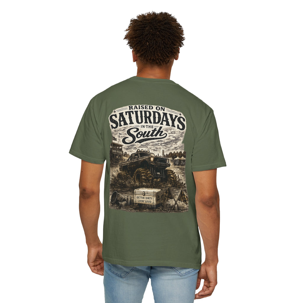Raised On Saturdays In The South T-Shirt- Mud Park Saturdays