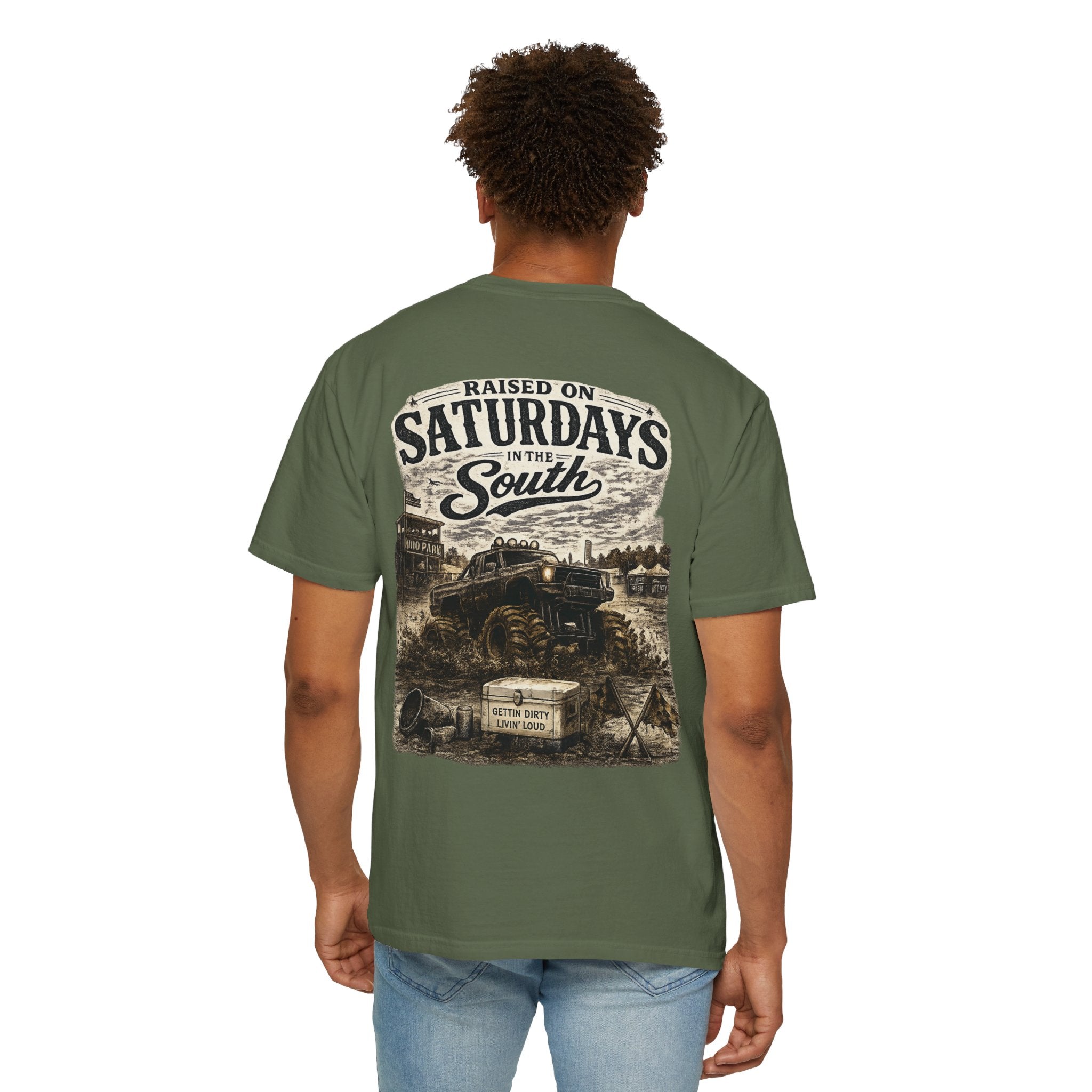 Raised On Saturdays In The South T-Shirt- Mud Park Saturdays