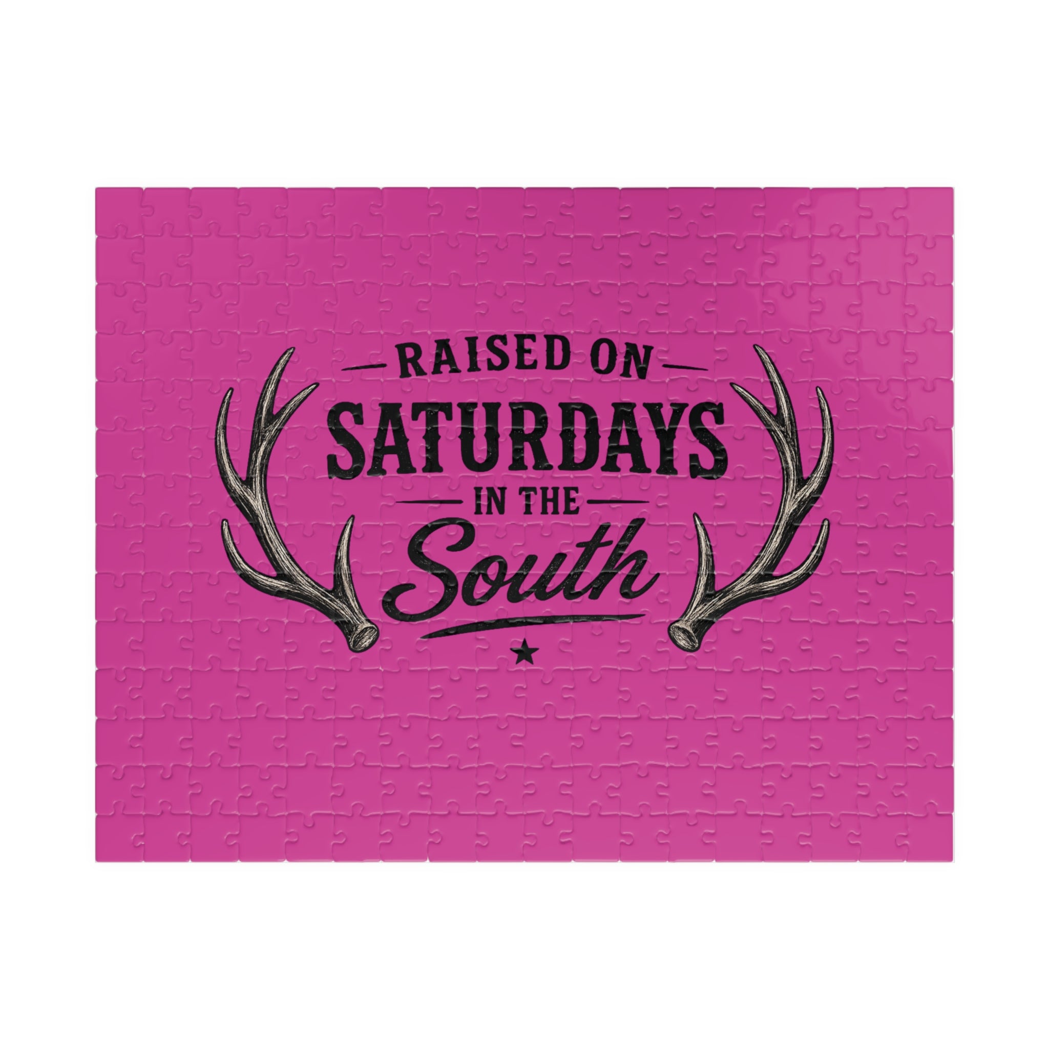 “Raised on Saturdays in the South” jigsaw puzzle-(purple)