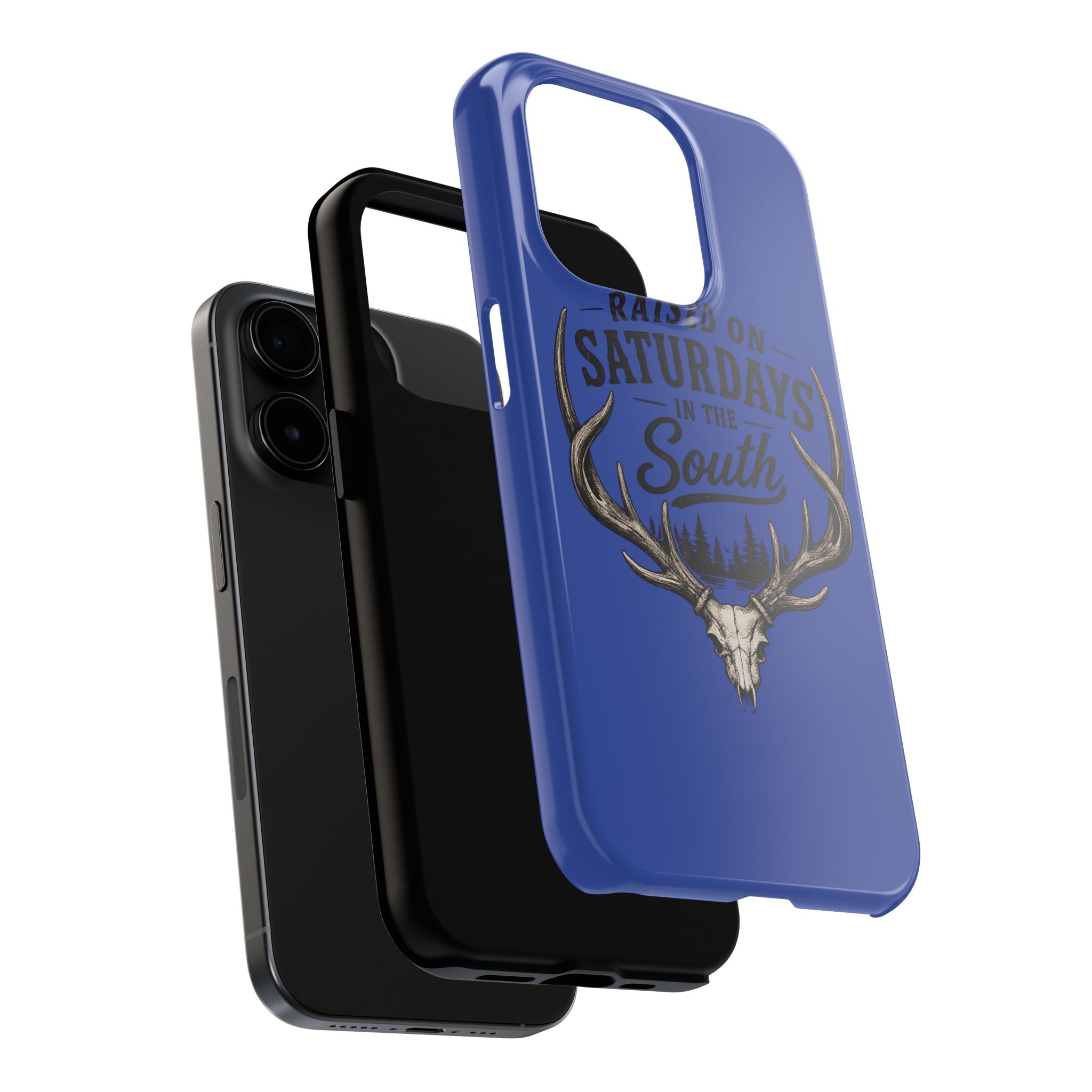 Raised On Saturdays In The South Phone Case - The Spread Runs Deep In The Woods-(blue)
