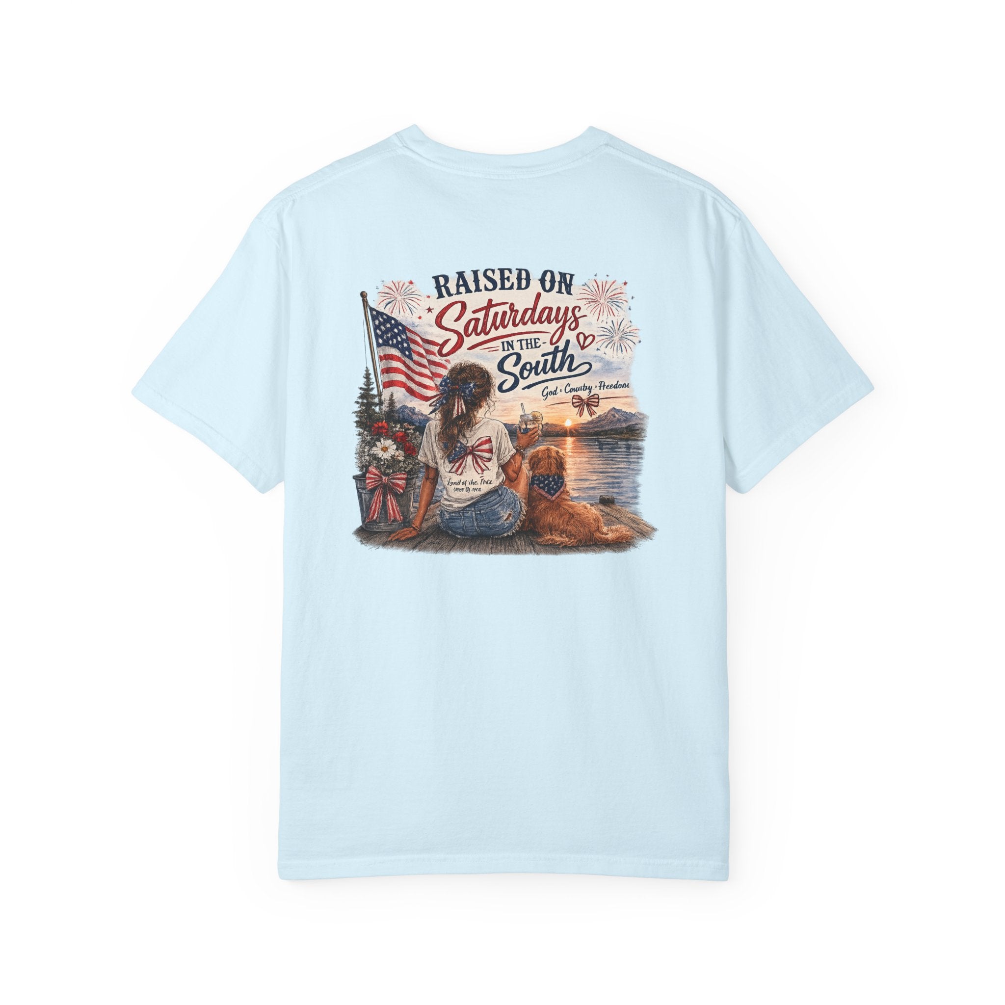 Raised On Saturdays In The South T-Shirt- 4th Of July lake Day