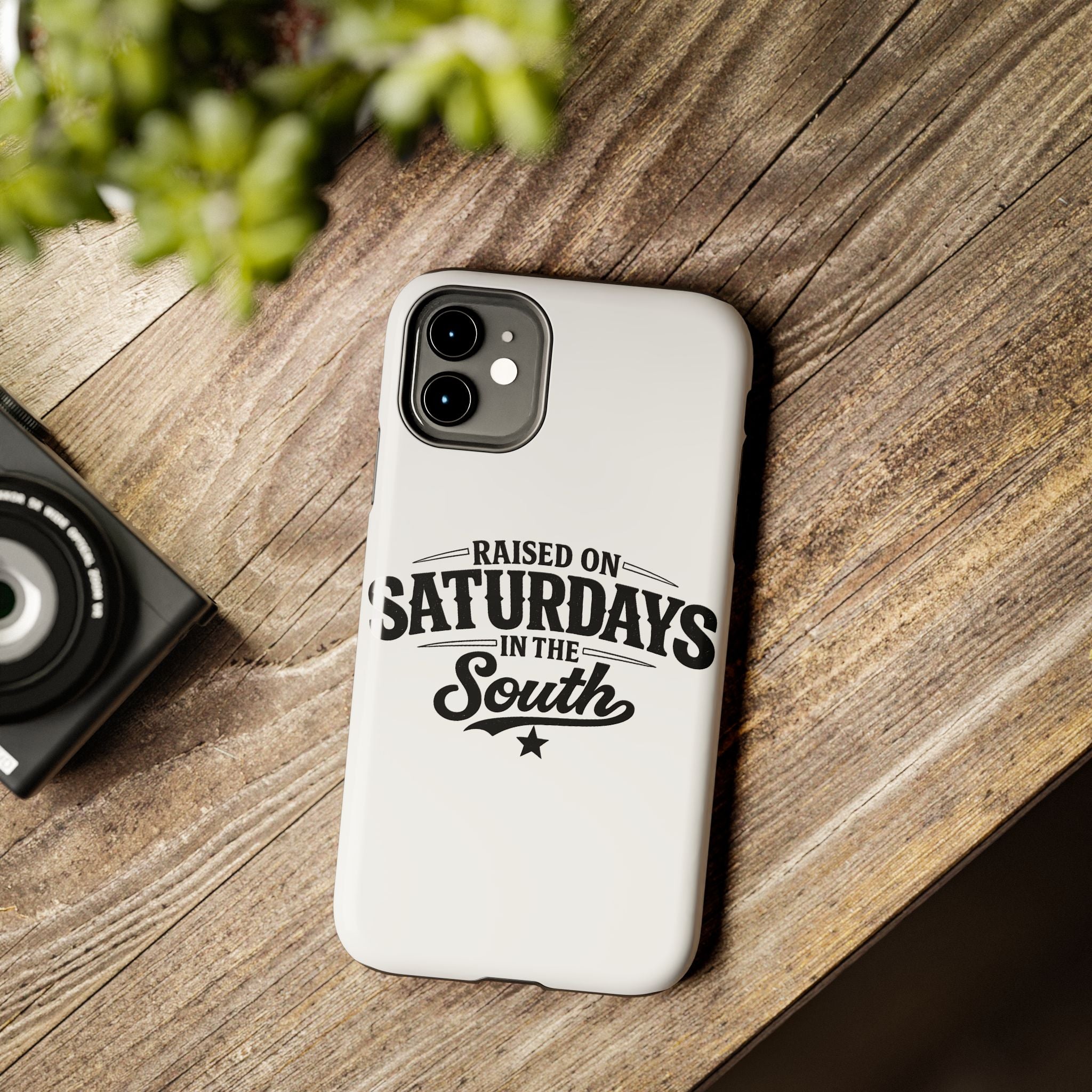 Raised On Saturdays In The South Phone Case-(white)