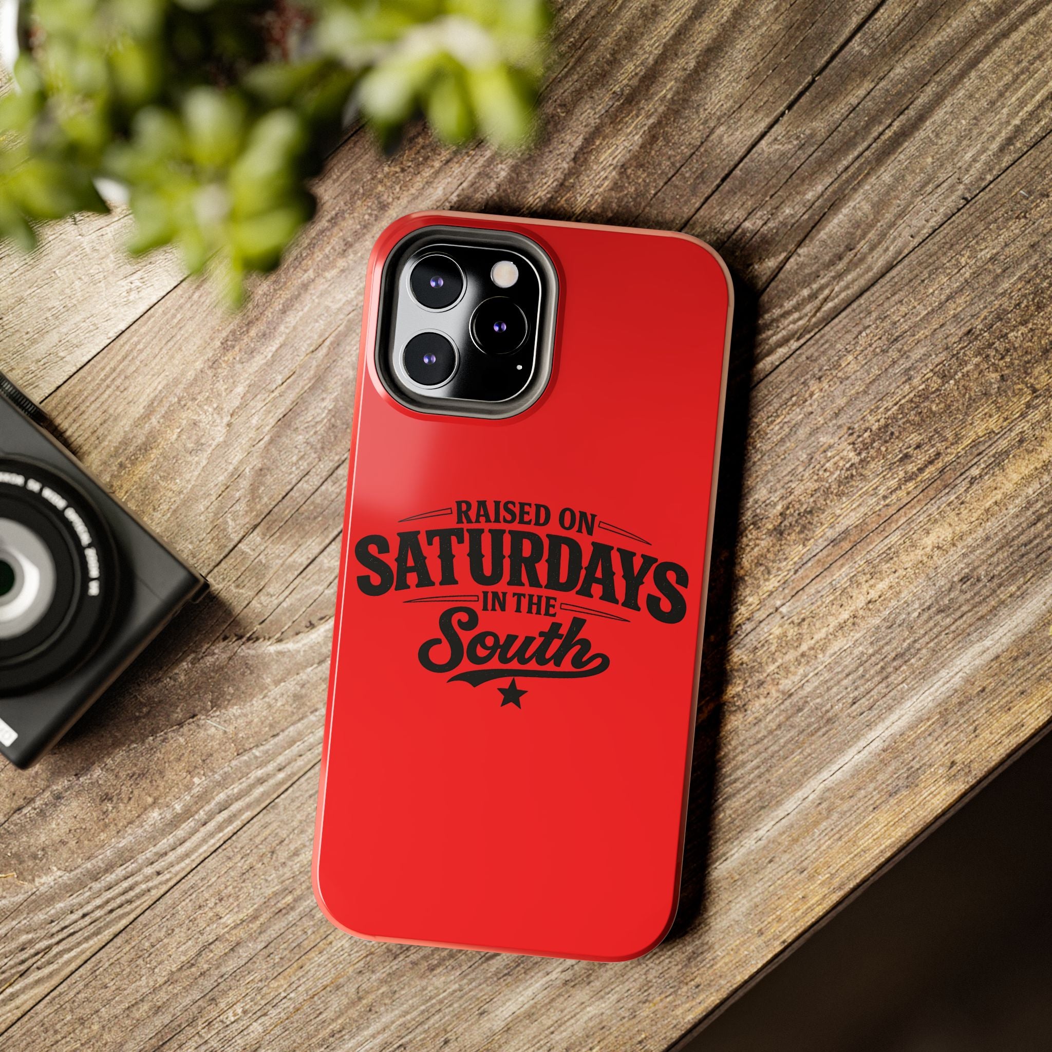 Raised On Saturdays In The South Phone Case-(red)