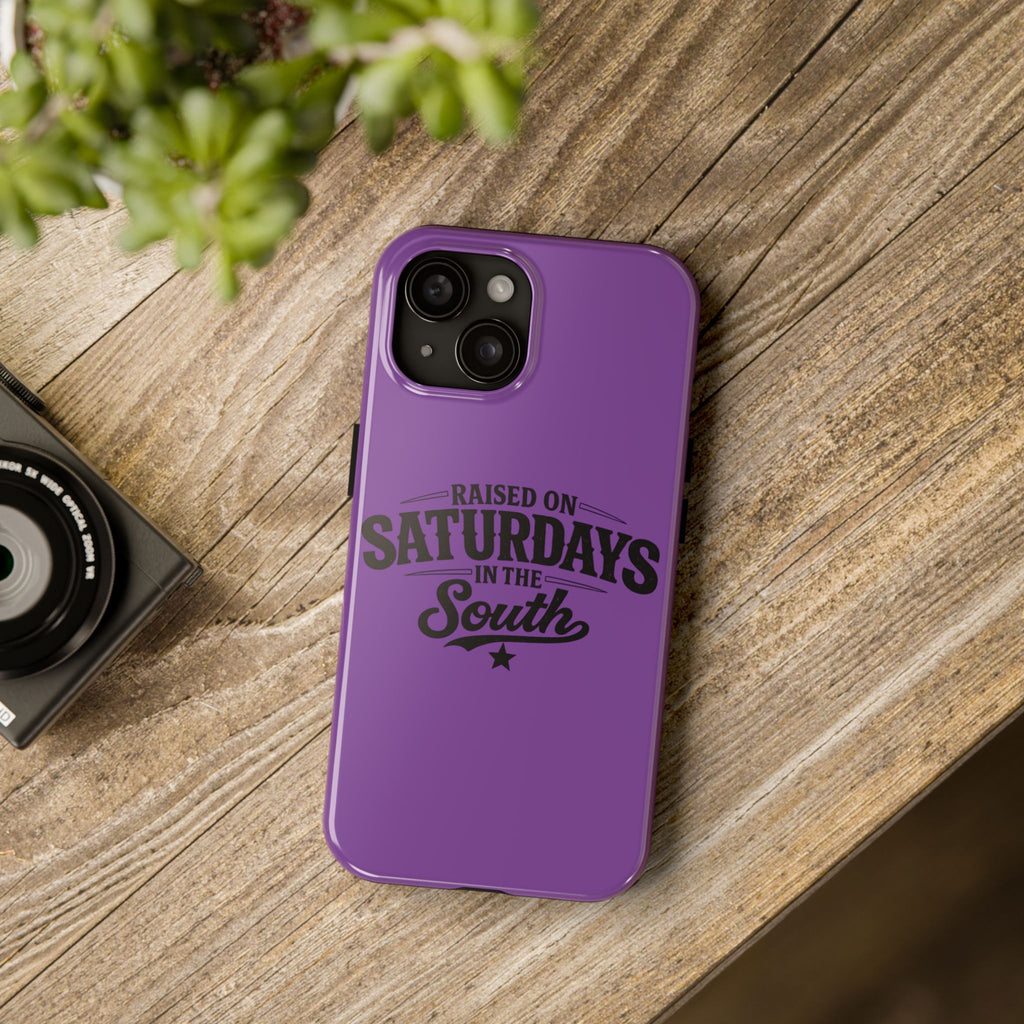 Raised On Saturdays In The South Phone Case-(purple)