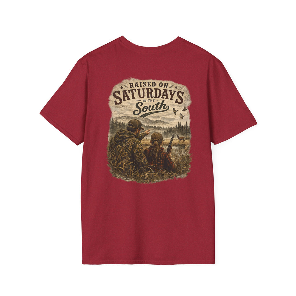 Raised On Saturdays In The South Vintage T-Shirt-Girl Dad Hunting Buddies