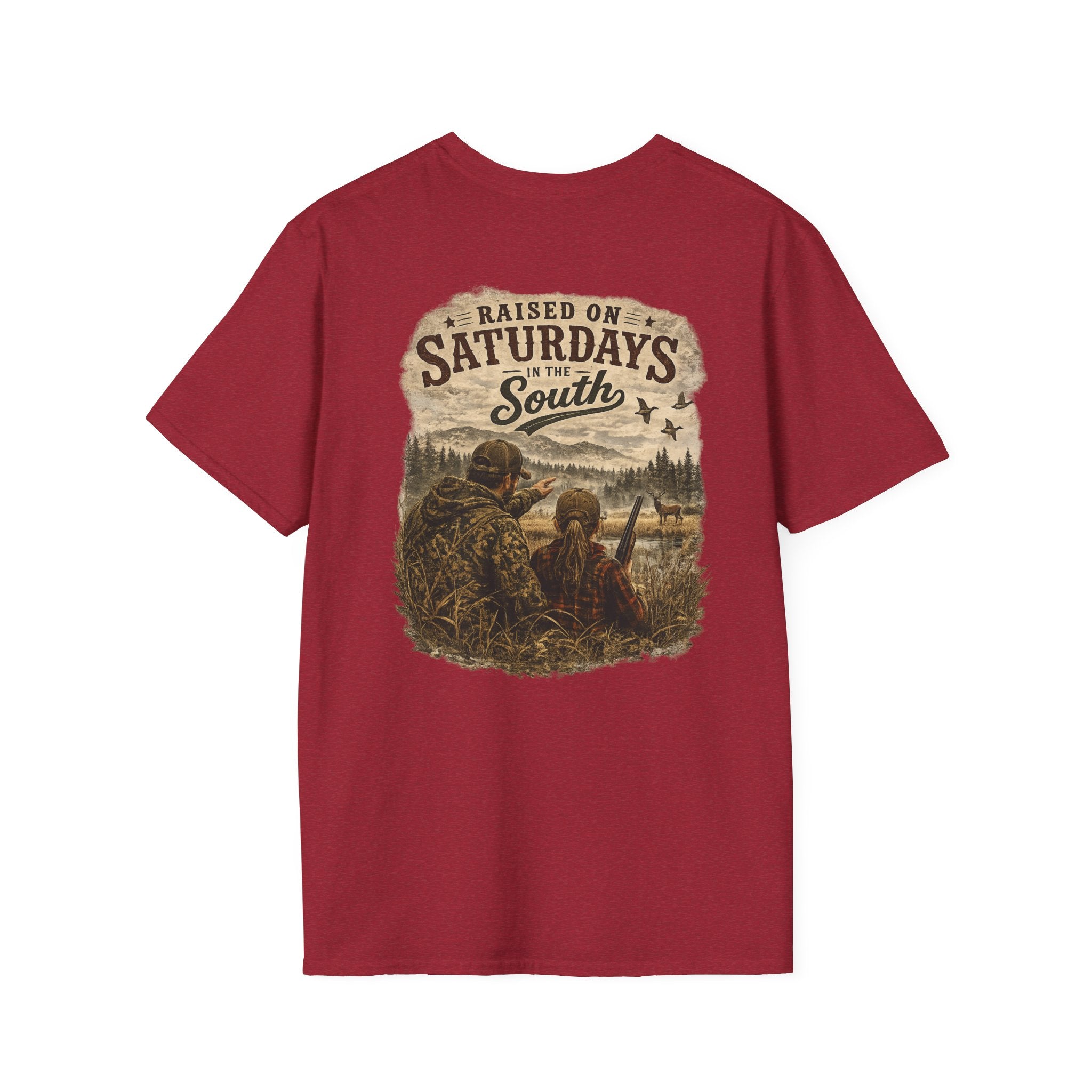 Raised On Saturdays In The South Vintage T-Shirt-Girl Dad Hunting Buddies