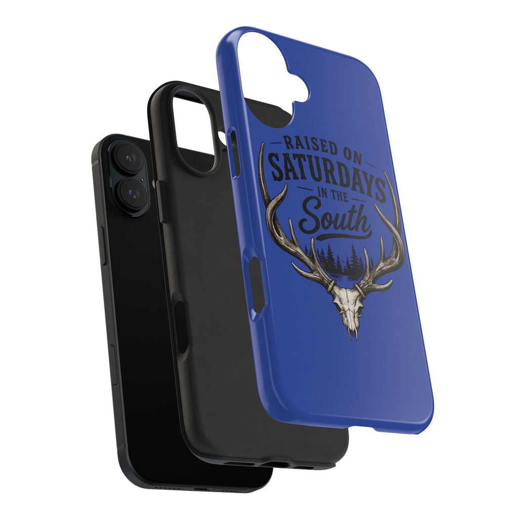 Raised On Saturdays In The South Phone Case - The Spread Runs Deep In The Woods-(blue)