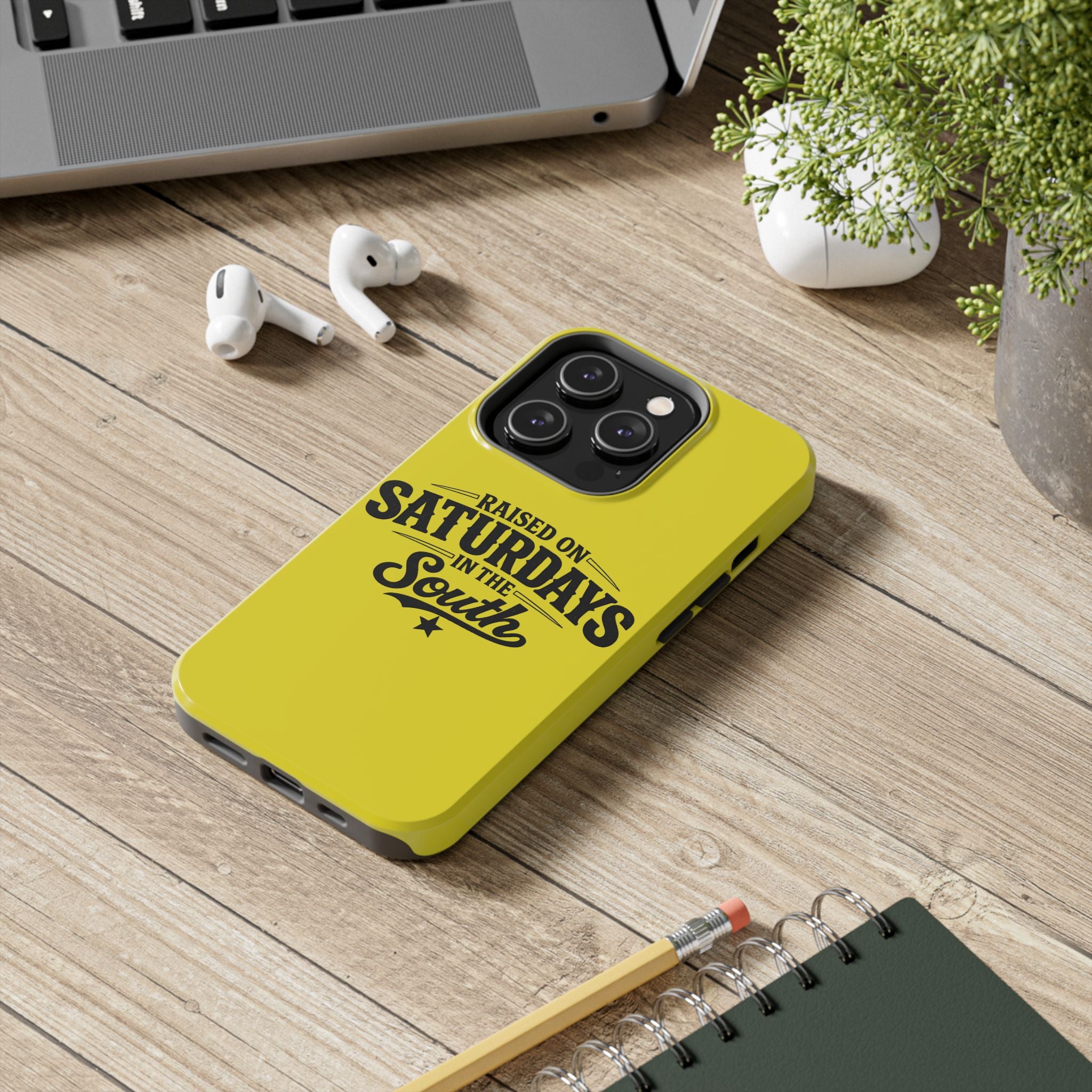 Raised On Saturdays In The South Phone Case-(yellow)
