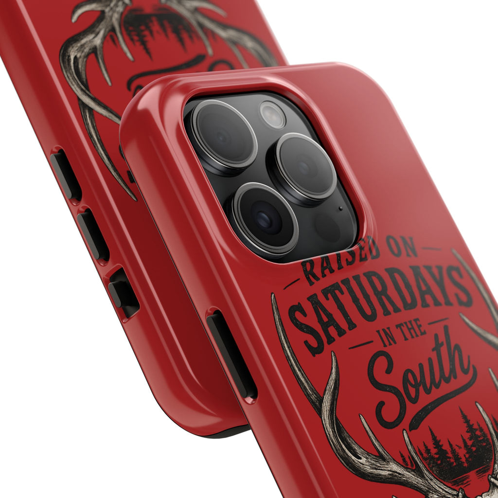 Raised On Saturdays In The South Phone Case-Spread Runs Deep In The Woods-(red)