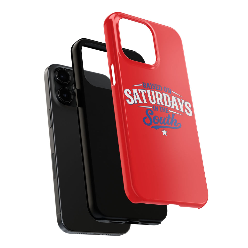 Raised On Saturdays In The South Phone Case-(red)