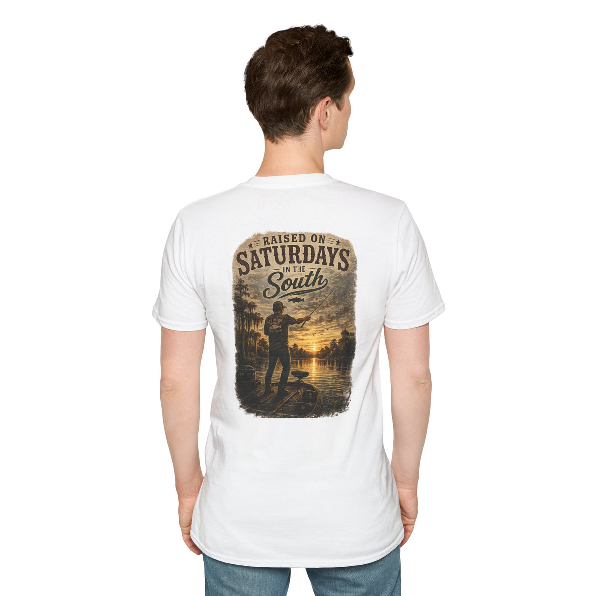"Raised On Saturdays In The South" Vintage T-Shirt-Saturdays Are Made For Fishin