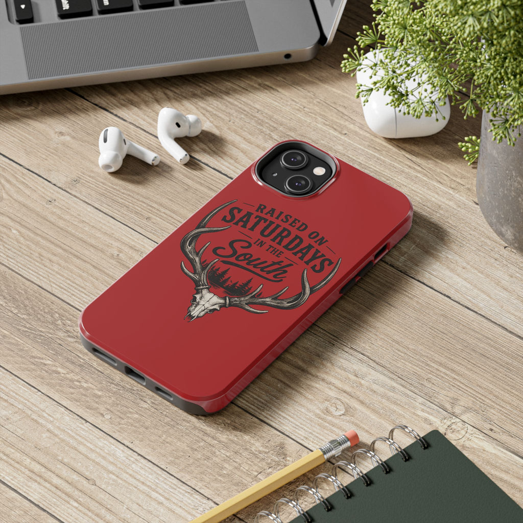 Raised On Saturdays In The South Phone Case-Spread Runs Deep In The Woods-(red)
