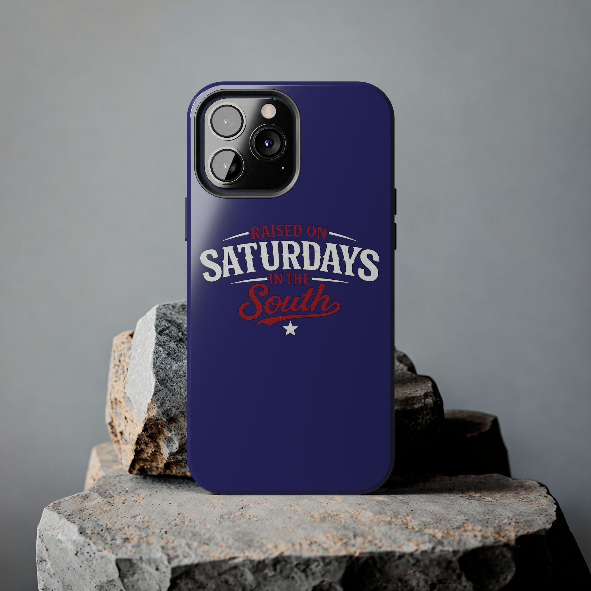 Raised on Saturdays in the South Phone Case-(blue)