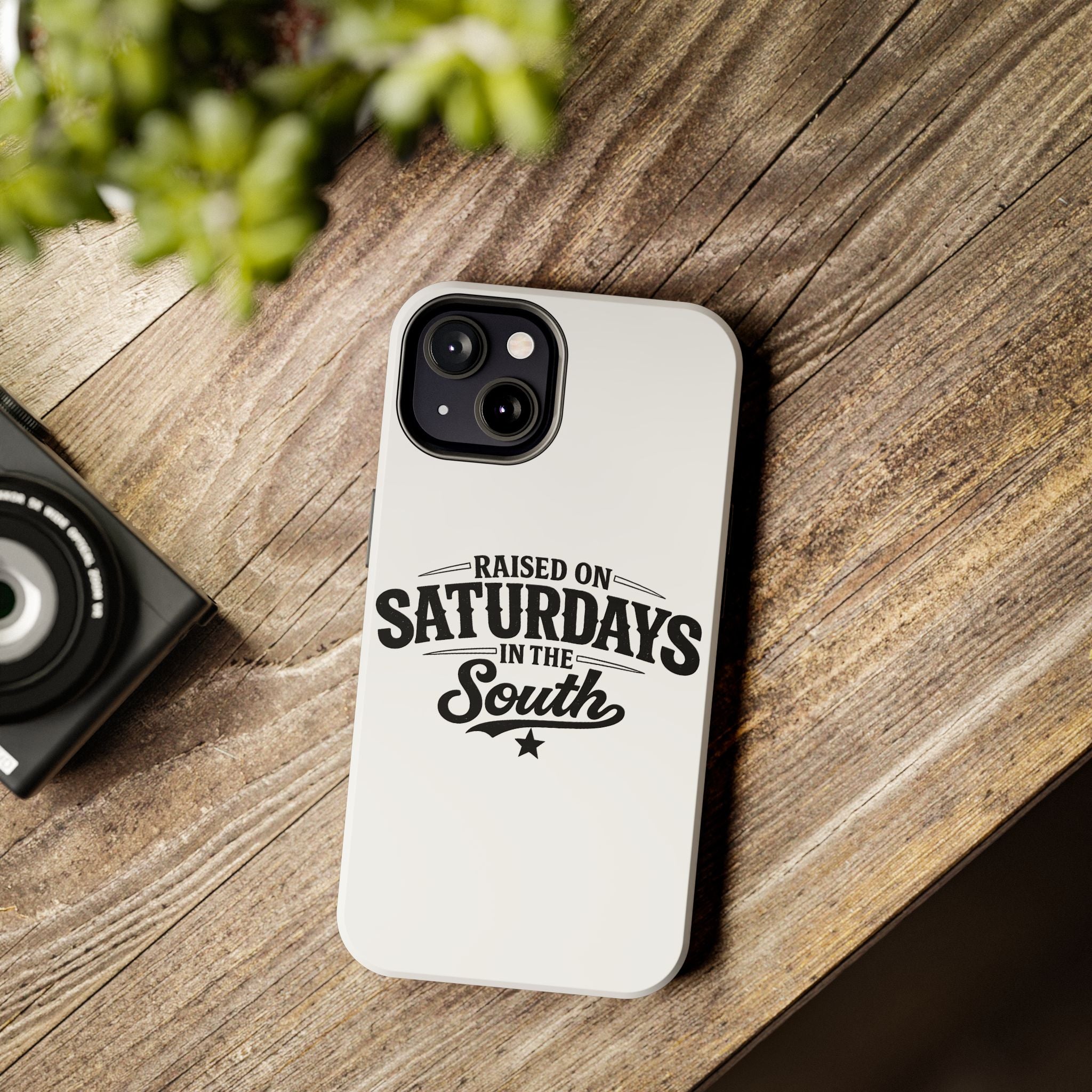 Raised On Saturdays In The South Phone Case-(white)