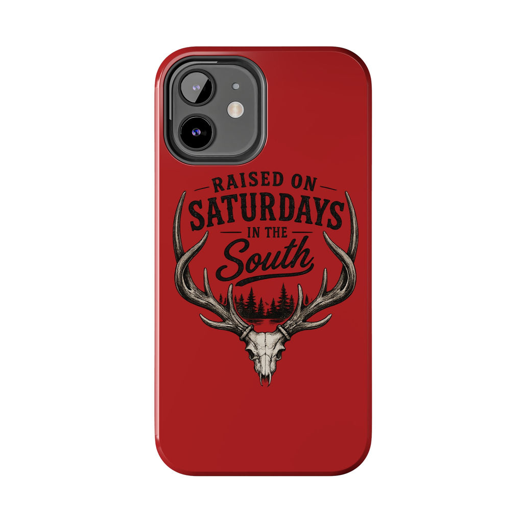 Raised On Saturdays In The South Phone Case-Spread Runs Deep In The Woods-(red)