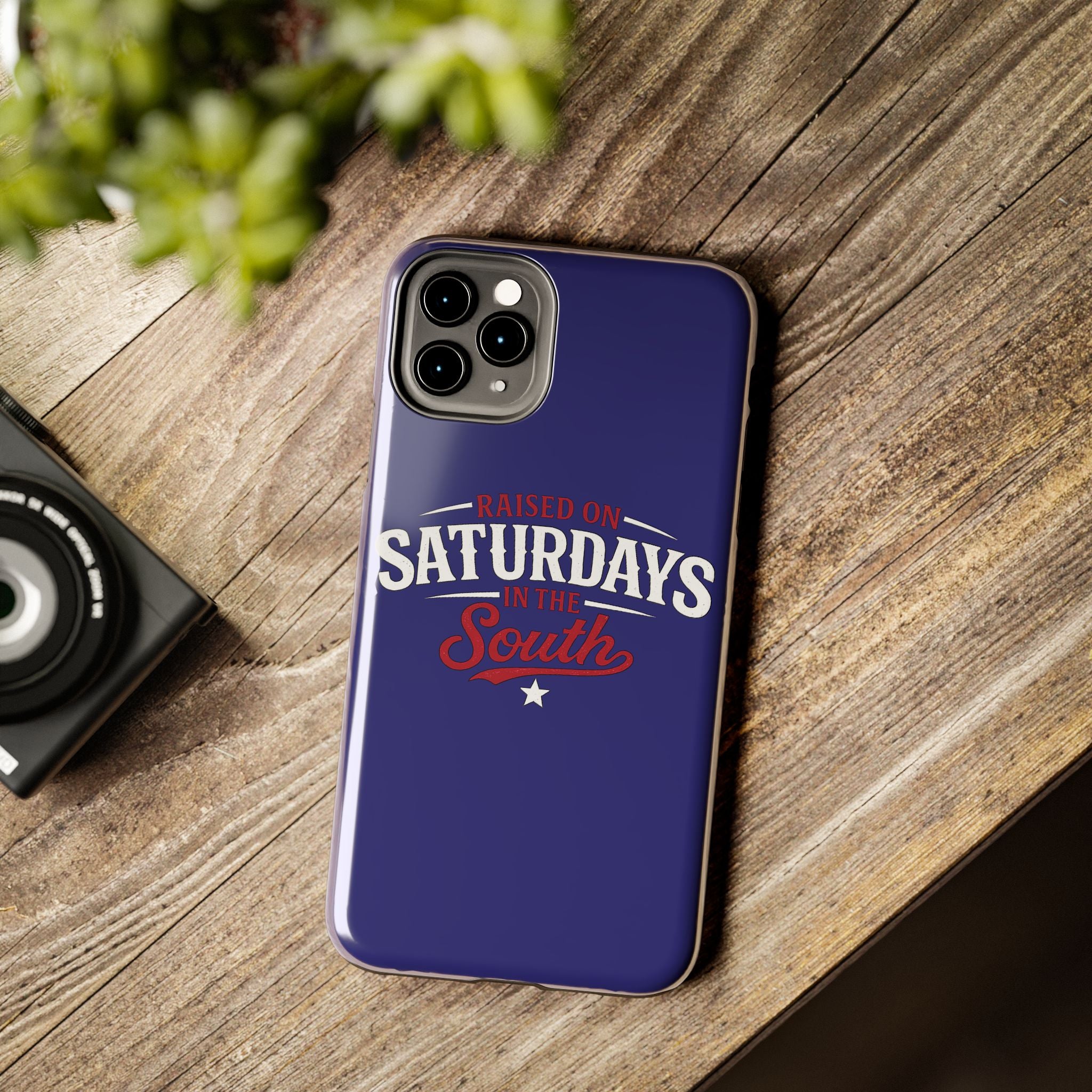 Raised on Saturdays in the South Phone Case-(blue)