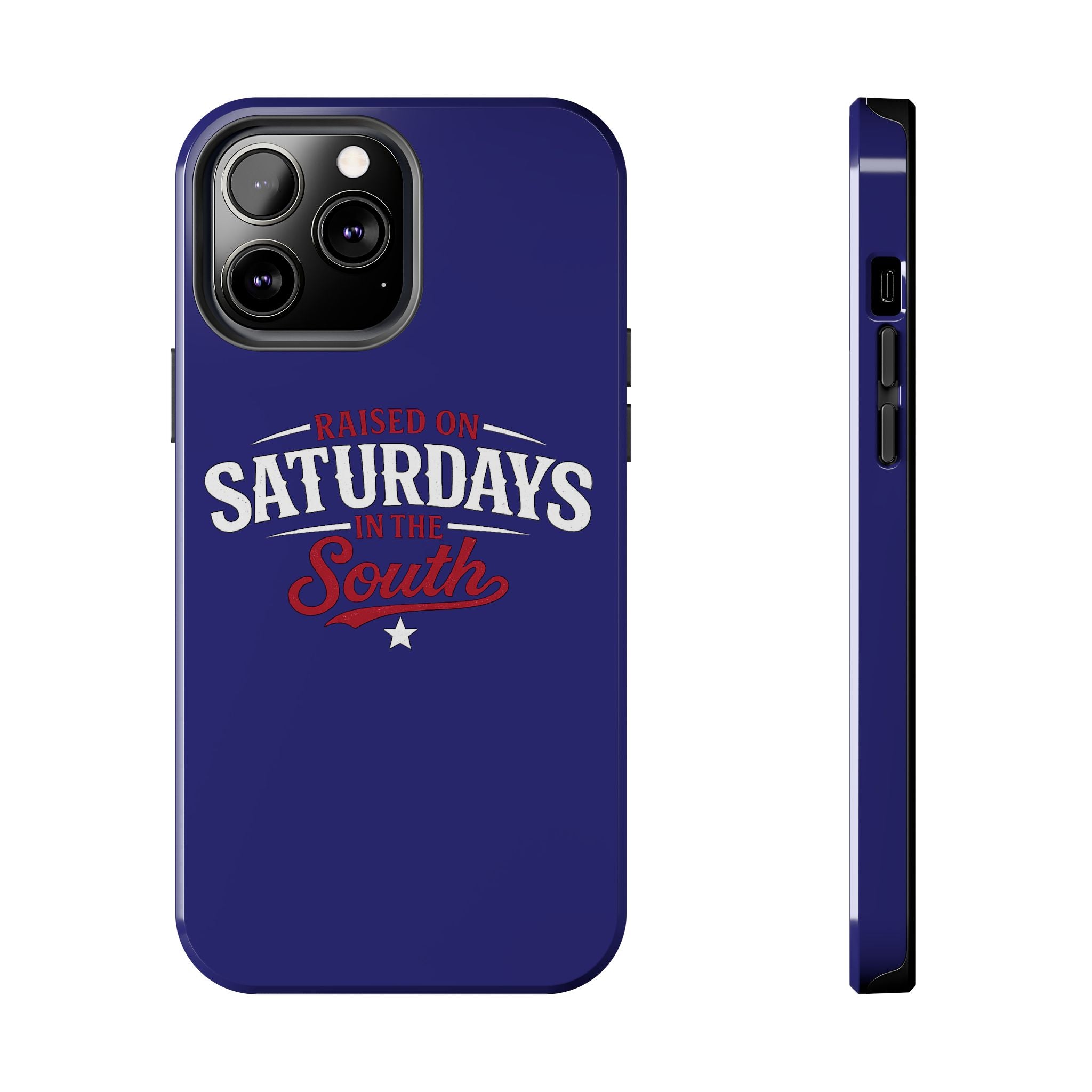 Raised on Saturdays in the South Phone Case-(blue)
