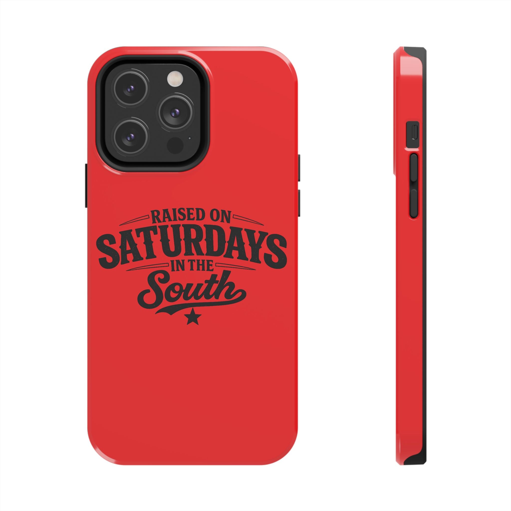 Raised On Saturdays In The South Phone Case-(red)
