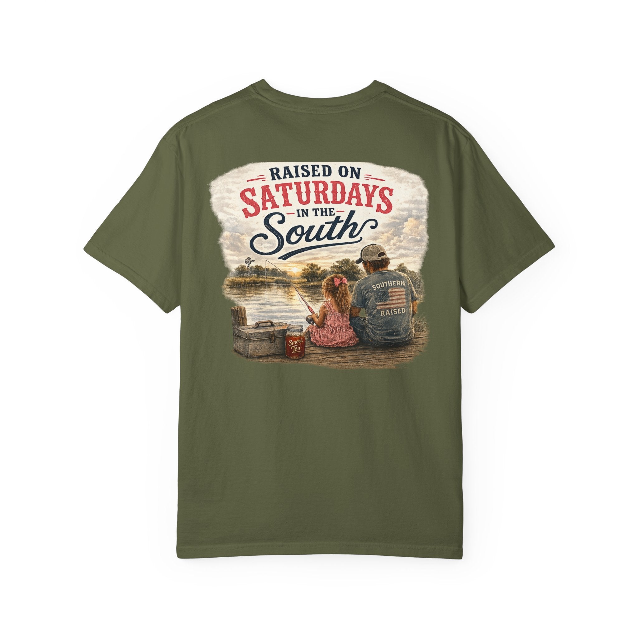 Raised On Saturdays In The South-Girl Dad Fishing Buddies-Father's Day Collection