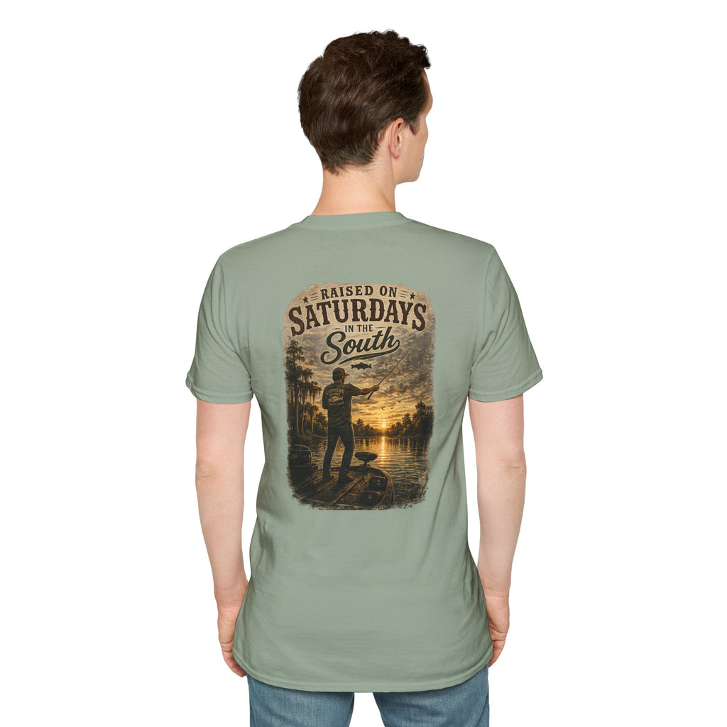 "Raised On Saturdays In The South" Vintage T-Shirt-Saturdays Are Made For Fishin