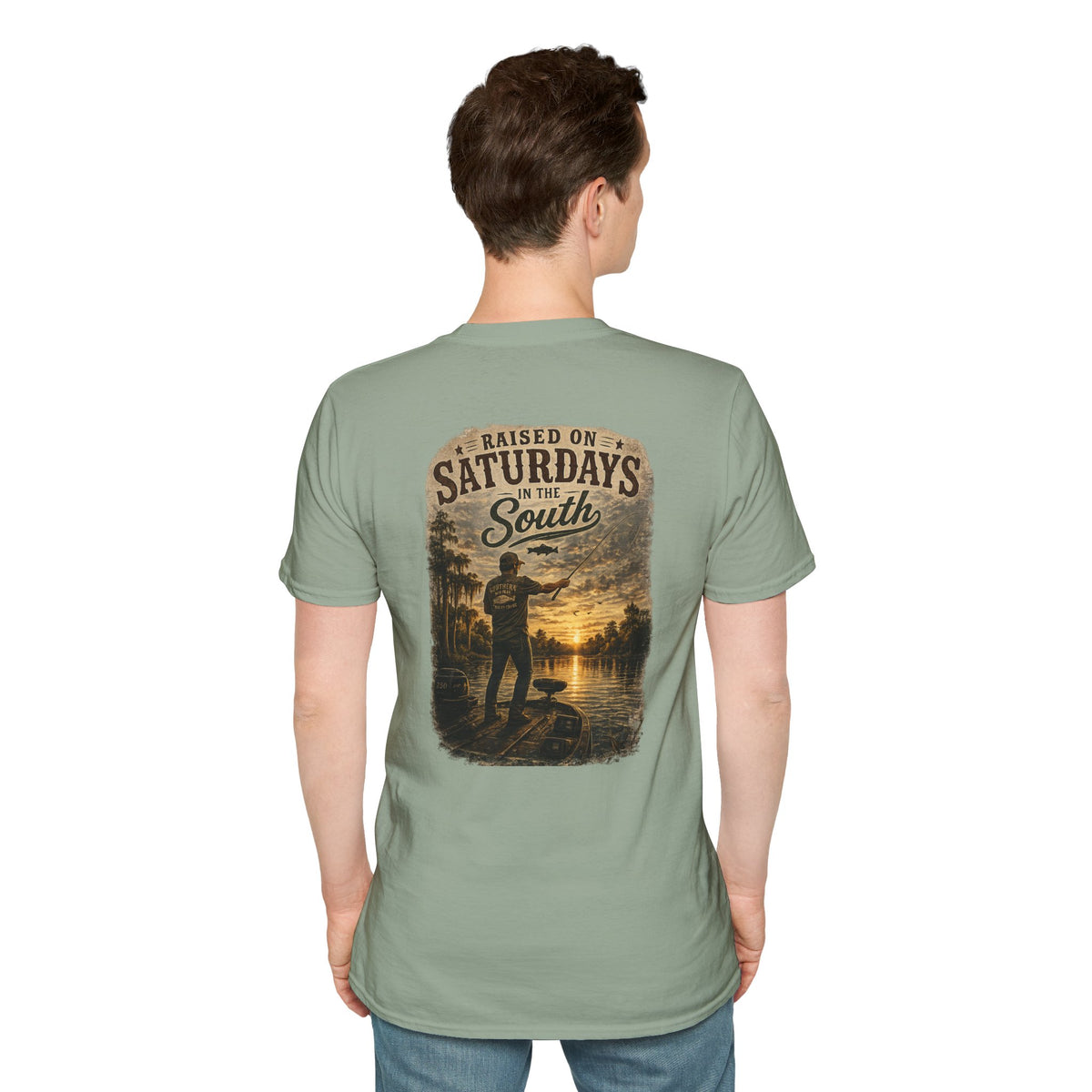 "Raised On Saturdays In The South" Vintage T-Shirt-Saturdays Are Made For Fishin