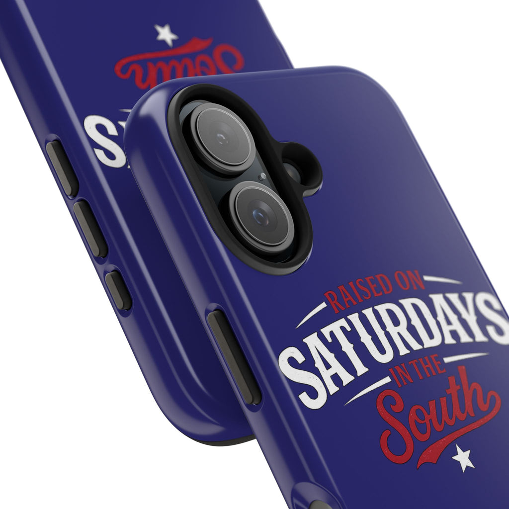 Raised on Saturdays in the South Phone Case-(blue)