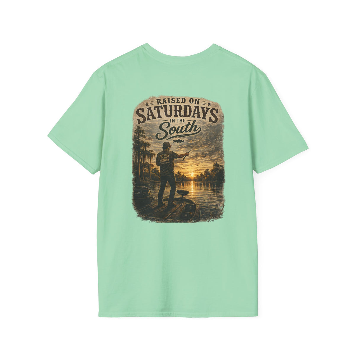 "Raised On Saturdays In The South" Vintage T-Shirt-Saturdays Are Made For Fishin