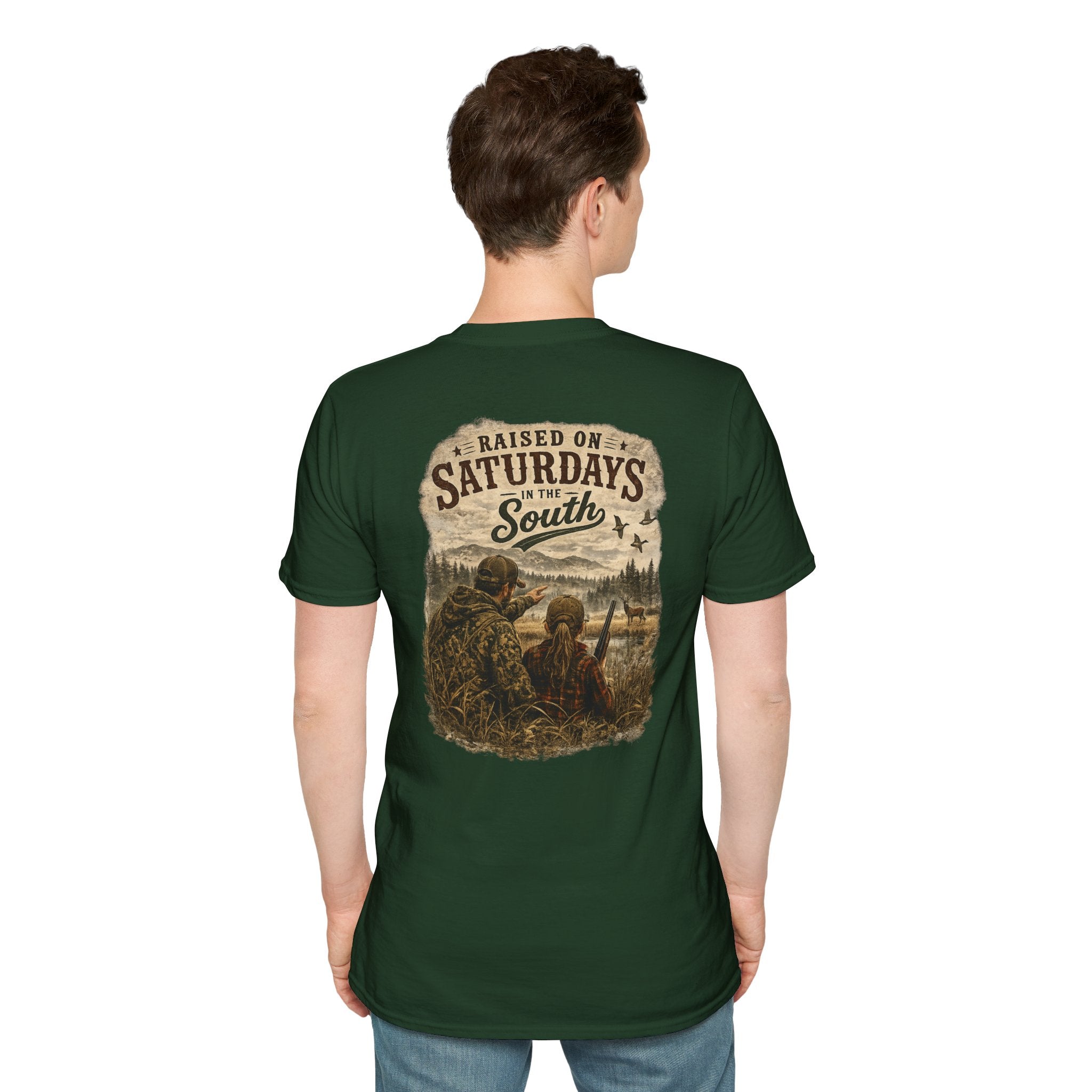 Raised On Saturdays In The South Vintage T-Shirt-Girl Dad Hunting Buddies