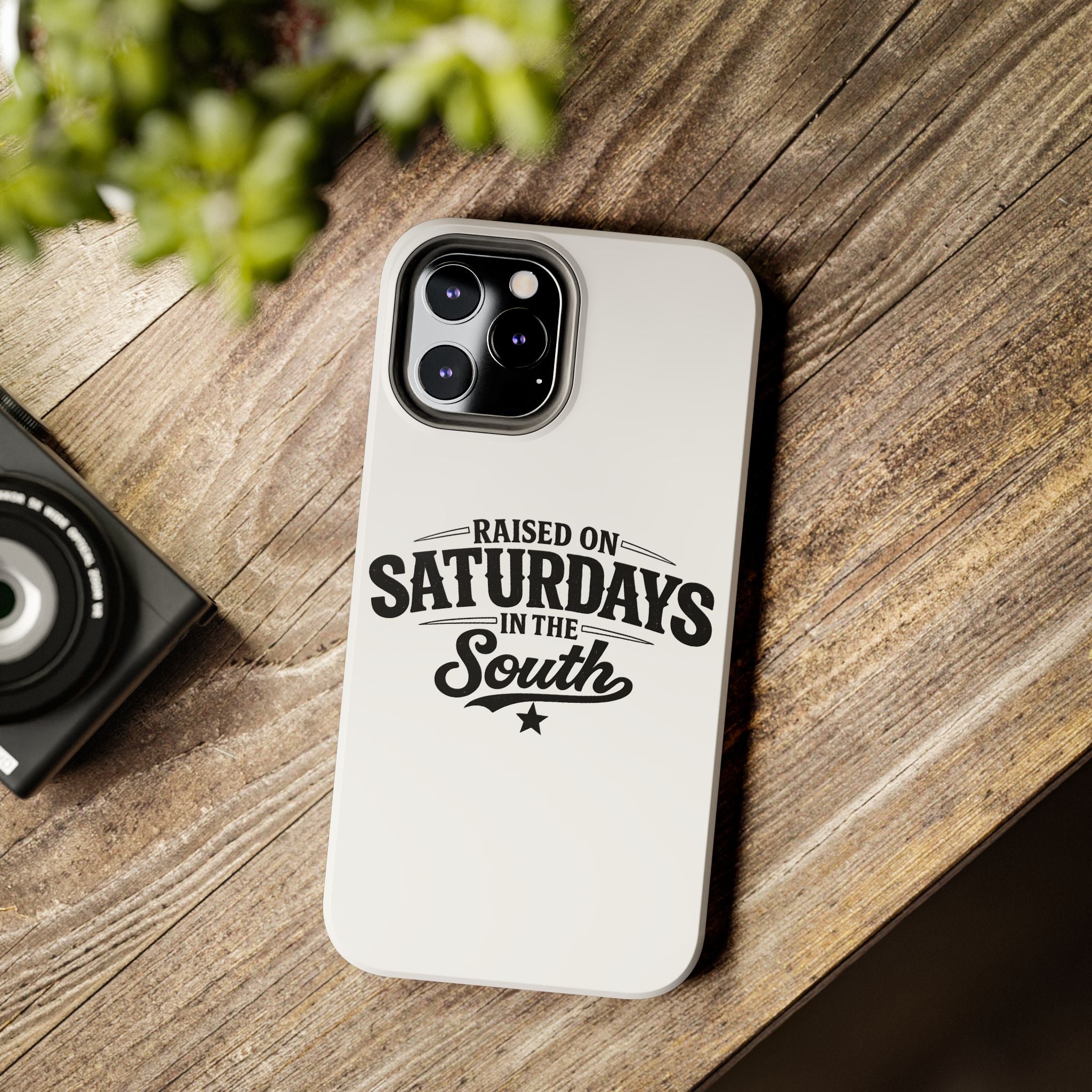 Raised On Saturdays In The South Phone Case-(white)