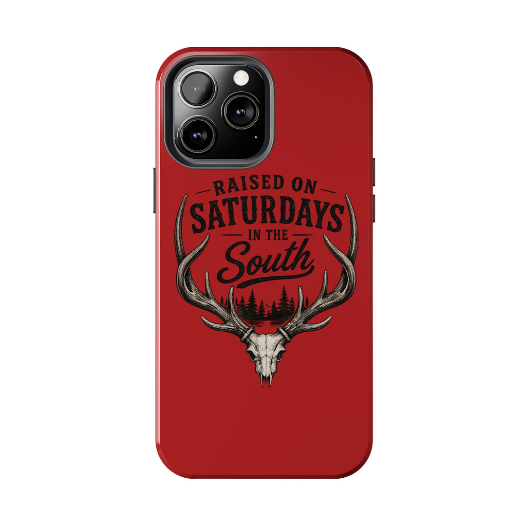 Raised On Saturdays In The South Phone Case-Spread Runs Deep In The Woods-(red)
