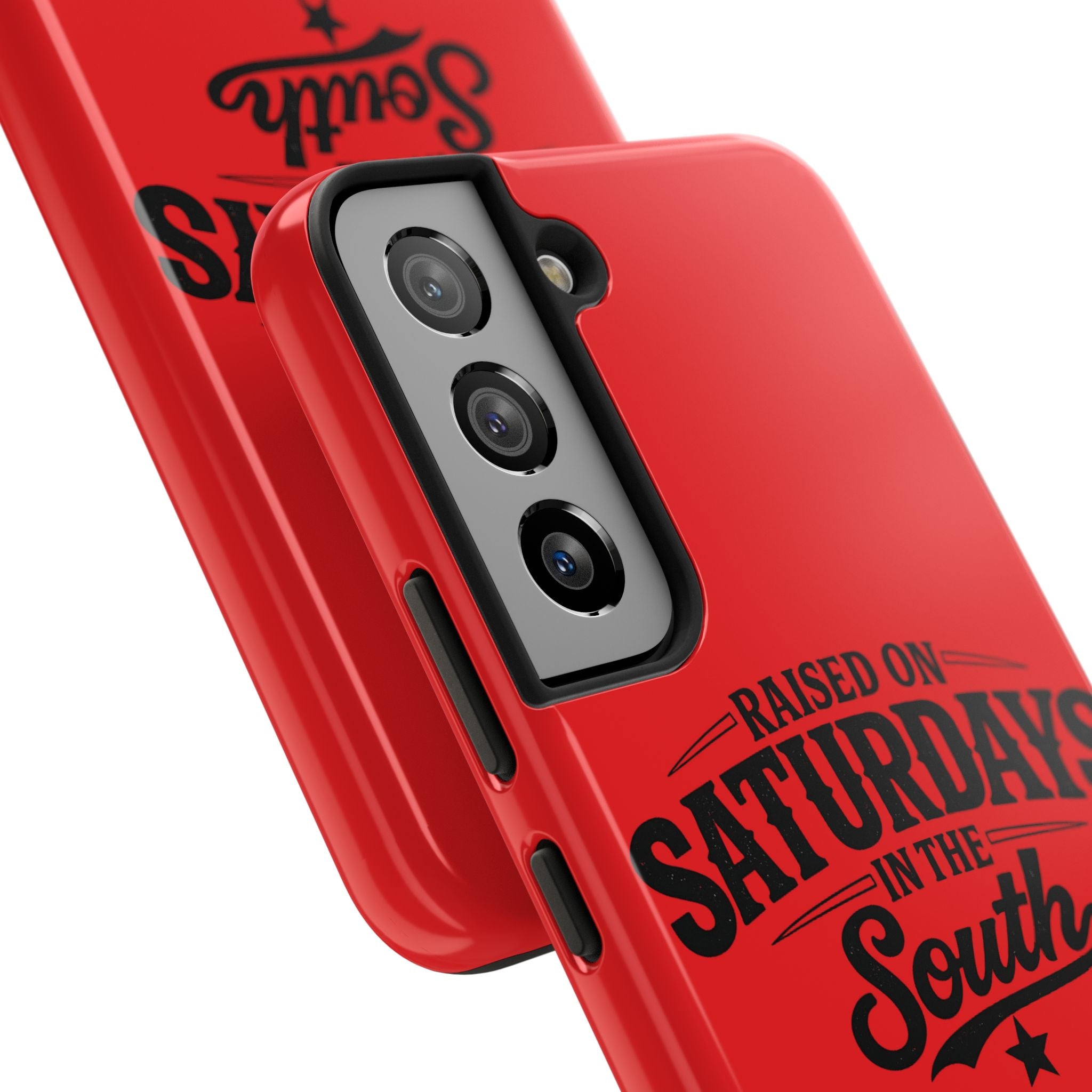 Raised On Saturdays In The South Phone Case-(red)