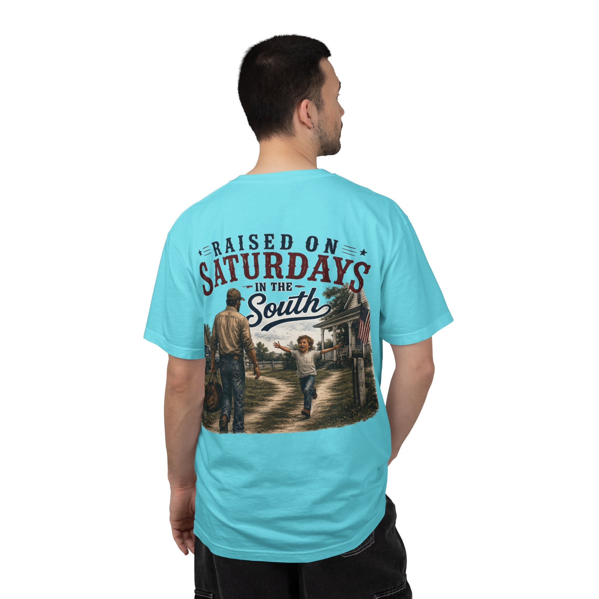 Raised On Saturdays In The South T-Shirt Boy Dad-"Daddy's Home"