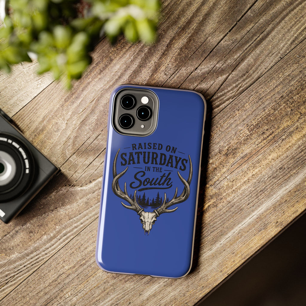 Raised On Saturdays In The South Phone Case - The Spread Runs Deep In The Woods-(blue)
