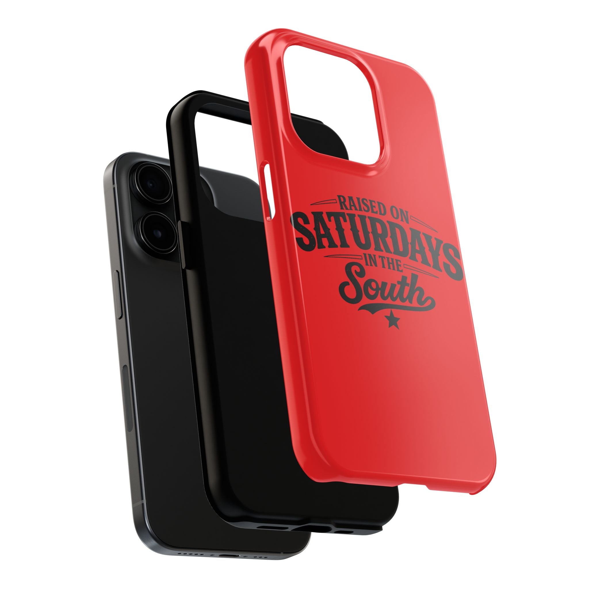 Raised On Saturdays In The South Phone Case-(red)