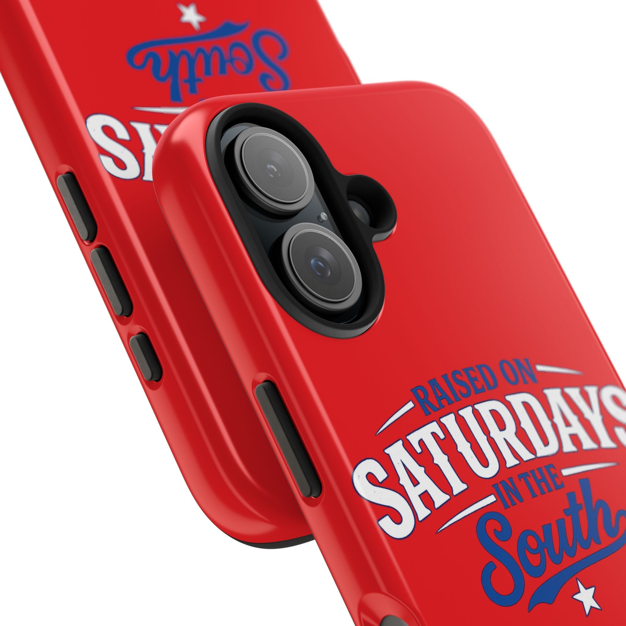 Raised On Saturdays In The South Phone Case-(red)