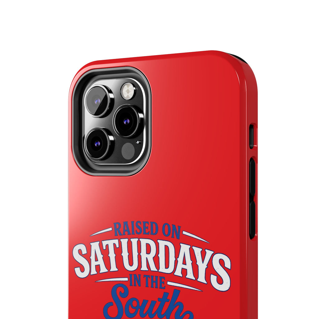 Raised On Saturdays In The South Phone Case-(red)