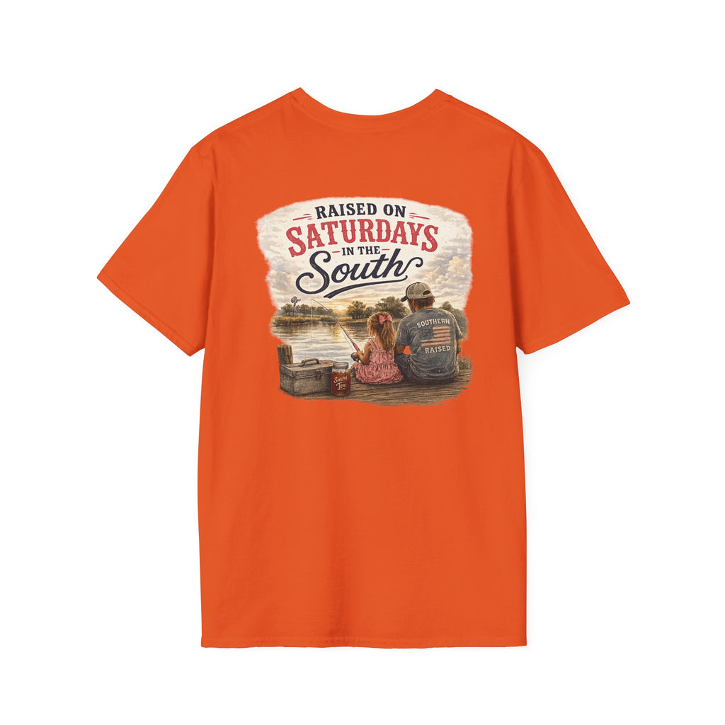 Raised On Saturdays In The South Vintage T-Shirt-Girl Dad Fishing Buddy-Father's Day Collection