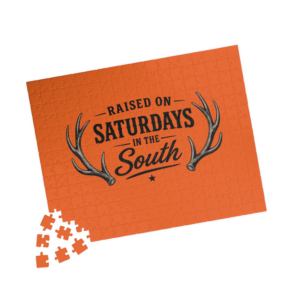 “Raised on Saturdays in the South” jigsaw puzzle-(orange)