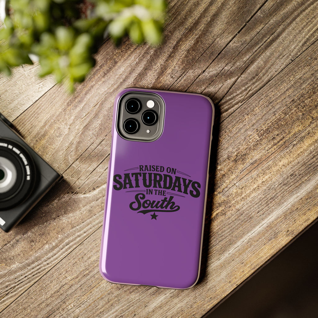 Raised On Saturdays In The South Phone Case-(purple)
